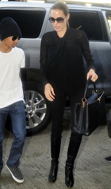 Анджелина Джоли с новой сумкой Луи Вьюттон Louis Vuitton "Capucines Bag".
